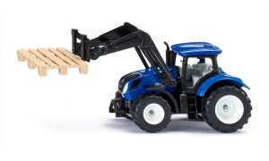 Traktor New Holland z widłami do palet, Siku 1544