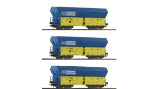 Zestaw 3 wagonów towarowych typ Falns, Roco 6600136