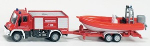Straż Pożarna UNIMOG z łodzią, Siku 1636