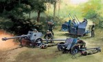 German Guns Set - PAK37, PAK40, FLAK38, Italeri 7026