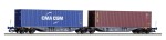 Wagon towarowy kontenerowy typ Sggmrss z ładunkiem PKP Cargo, Tillig 18061